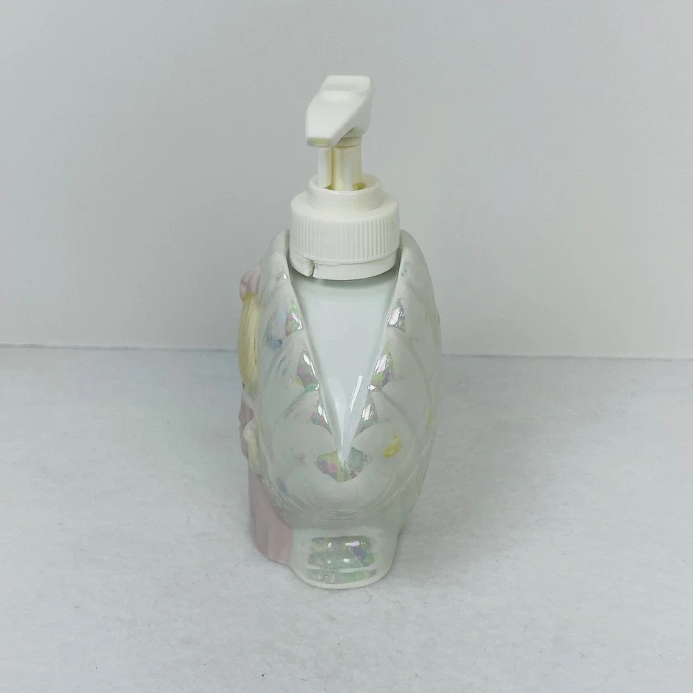 Precious Moments Enesco 1994 Iridescent Seashell Soap Lotion Dispenser Ceramic